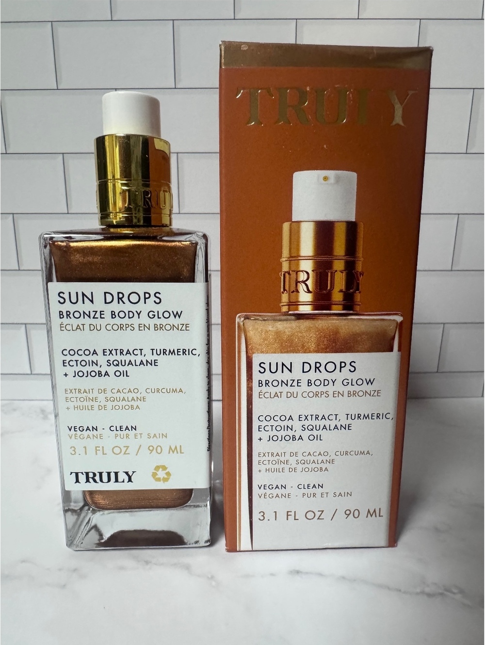 Truly Sun Drops Bronze Body Glow Bronzing Oil 3.1 oz 90 mL Fragrance Free